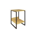 Ver imagem 2 de Mesa Cabeceira Industrial Tókio Base Ferro Preto Tampo Canela