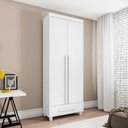 Ver imagem 4 de Guarda Roupa Pequeno 85cm Solteiro 2 Portas Dubai RV Móveis Branco