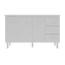 Ver imagem 1 de Kit Balcão Gabinete 138cm Carina Branco com Tampo 140cm Branco