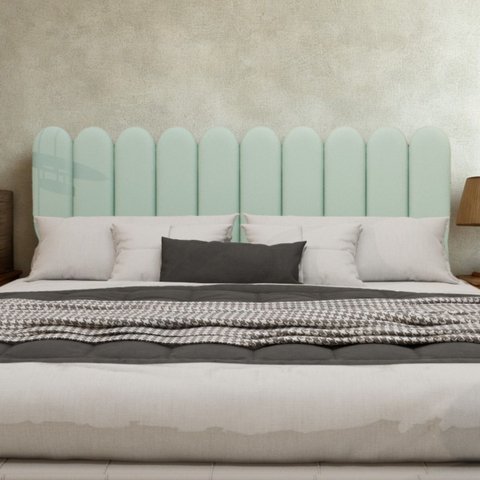 Cabeceira Nuvem King Size Facil Instalação 10 Placas 45x20cm:verde Claro