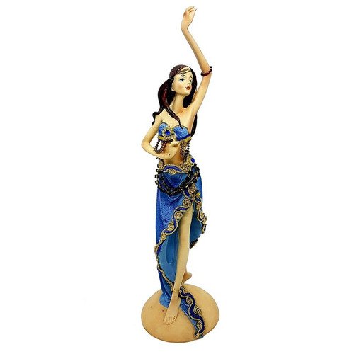 Bailarina dançarina do ventre odalisca em resina Azul
