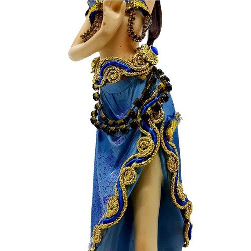 Bailarina dançarina do ventre odalisca em resina Azul - 3