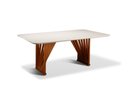 Ver imagem 2 de Mesa de Jantar Cannes 08 Lugares 220cm X 105cm Base em Madeira Maciça Tampo com Vidro Off White