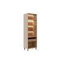 Ver imagem 4 de Módulo Cozinha Linea Allure Allure Adega Vinhos c/2PTAS Vidro 4 Prat e Leads 70cm Jequitiba/Gris