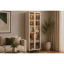 Ver imagem 3 de Módulo Cozinha Linea Allure Allure Adega Vinhos c/2PTAS Vidro 4 Prat e Leads 70cm Jequitiba/Gris