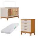 Ver imagem 2 de Quarto de Bebê Berço Americano + Cômoda Infantil 4g Areia Savana Flip com Colchão