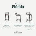 Ver imagem 3 de Kit 3 Banquetas para Bancada Flórida Preta 60cm Cozinha Gourmet Balcão Ilha Piscina Área de Lazer