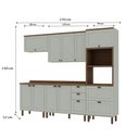 Ver imagem 4 de Cozinha Completa Iluminata 10 Portas 4 Gavetas 100% MDF Mint/Ébano - Genialflex
