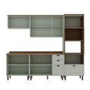 Ver imagem 3 de Cozinha Completa Iluminata 10 Portas 4 Gavetas 100% MDF Mint/Ébano - Genialflex