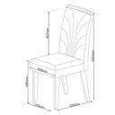 Ver imagem 4 de Conjunto Sala de Jantar 4 Lugares Retangular Tampo de Vidro/MDF Jersey Cobre/Off/Bege- Casa Giulia