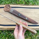 Ver imagem 6 de Faca Paineira Artesanal Sangradeira Cabral 11' Aço Carbono Polido Cabo de Madeira com Bainha