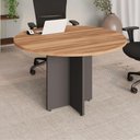 Ver imagem 1 de Mesa Corporativa Circular 120 cm X 120 cm Pés Painel com Regulagem de Altura para 4 a 6 Pessoas F5
