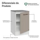 Ver imagem 3 de Balcão de Cozinha 50cm 1 Porta Branco/crema Agata Madesa