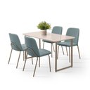 Ver imagem 2 de Conjunto para Sala de Jantar com 4 Cadeiras Dora Bege/Champagne/Verde Claro/Off White