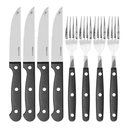 Ver imagem 1 de Conjunto de Talheres Faqueiro para Churrasco Jumbo Inox 8 Peças Preto Brinox 2554/308