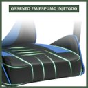 Ver imagem 7 de Cadeira Escritório Gamer Nitro Azul Ergonômica Couro Sintético Reclinável Altura Ajustável Luvinco
