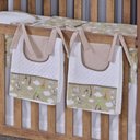 Ver imagem 1 de Porta Fralda Organizador Quarto de Bebê Menino Menina 2 Peças com Laço:safari Bege