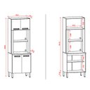 Ver imagem 3 de Armário Paneleiro Ametista Duplo Forno Freijó Gris - Kits Paraná