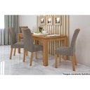 Ver imagem 3 de Mesa de Sala Jantar Athenas + Tampo Madeirado 180x90cm Amêndoa - Lopas