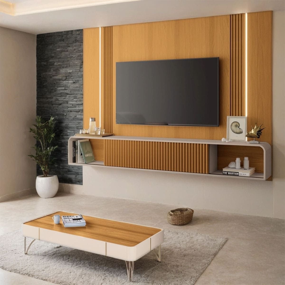 Rack Painel para Tv 85 Polegadas Kansas e Mesa de Centro Miami ...