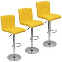 Ver imagem 1 de Kit 3 Banquetas Confort Gomos Estofada Couro Giratória C/ Regulagem Amarela