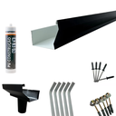 Ver imagem 1 de Kit 4,75 Metros Calha Beiral Galv. Preto com Bico 75mm e Acessórios para Instalação