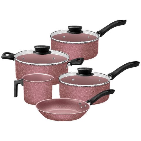 Conjunto de Panela Tramontina Linz Alumínio 5 Peças Antiaderente