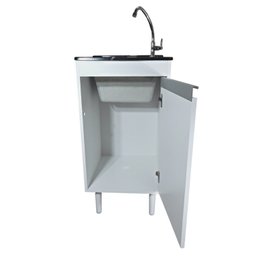 Tanque de Lavar Roupa com Torneira de Bancada + Gabinete Mdf Tanque:preto - 5