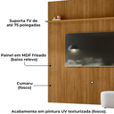 Ver imagem 5 de Painel Suspenso Tv 75 Pol 245x238 Cm Guapore Cumaru Madetec