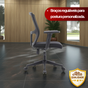 Ver imagem 3 de Cadeira Escritório Diretor Grid em Tela - Preta