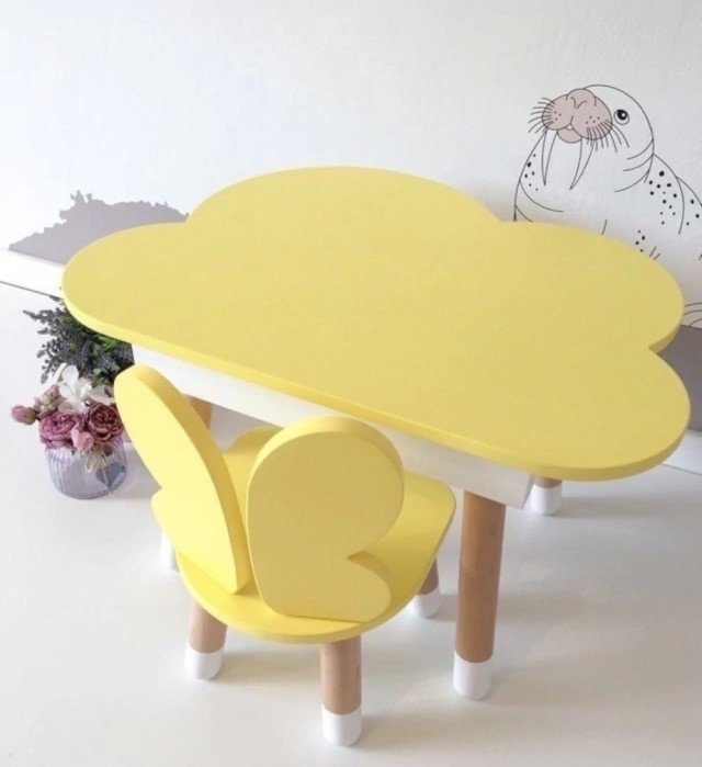 Conjunto de Mesa com Baú Cadeira Infantil Borboleta - 3