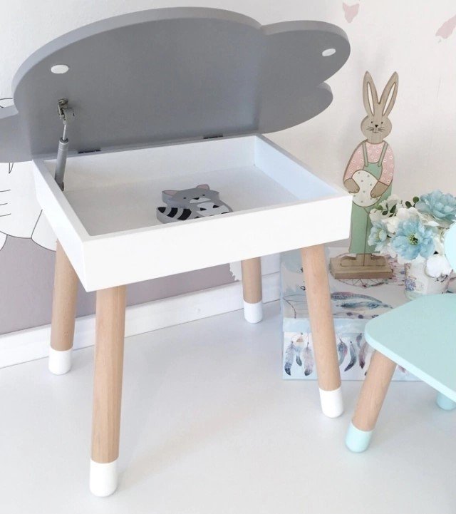 Conjunto de Mesa com Baú Cadeira Infantil Borboleta - 4