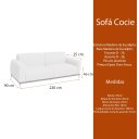 Ver imagem 4 de Sofá 3 Lugares 230cm Cocie Courino Caramelo - Sallar Home