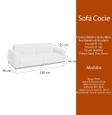 Ver imagem 4 de Sofá 3 Lugares 230cm Cocie Courino Caramelo - Sallar Home