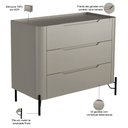 Ver imagem 2 de Cômoda para Quarto Closet Orgânica 3 Gavetas Pés Industrial Preto Bliss I03 Grigio - Lyam Decor