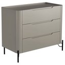 Ver imagem 1 de Cômoda para Quarto Closet Orgânica 3 Gavetas Pés Industrial Preto Bliss I03 Grigio - Lyam Decor