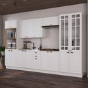 Ver imagem 1 de Armário de Cozinha Modulada Completa Fidelitá Nara 100% MDF 6 Peças 350cm 18 Portas 2 Gavetas sem