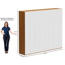 Ver imagem 4 de Guarda-Roupa Casal Modulado 8 Portas 6 Gavetas 275cm Multimóveis Crrui-GRP117 Madeirado/Branco