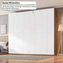 Ver imagem 6 de Guarda-Roupa Casal Modulado 8 Portas 6 Gavetas 275cm Multimóveis Crrui-GRP117 Madeirado/Branco