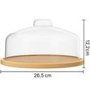 Ver imagem 3 de Kit 6 Boleiras de Bambu com Tampa Redonda 26,5cm Porta Bolos Tortas Doces Frios Coza