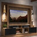 Ver imagem 7 de Estante Tv 65" Com Leds Berlim Multimóveis V3392 Madeirada/Preta Madeirado/Preto