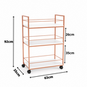 Ver imagem 6 de Carrinho de Bebidas Barzinho Adega Estilo Industrial Rose Gold