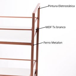 Carrinho de Bebidas Barzinho Adega Estilo Industrial Rose Gold - 4