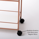 Ver imagem 5 de Carrinho de Bebidas Barzinho Adega Estilo Industrial Rose Gold