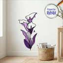 Ver imagem 1 de Adesivo Floral Boho Roxo Estilo Nórdico 45x90 Minimalista Mod.04