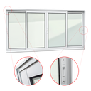 Ver imagem 3 de Janela Alumínio Elite 4 Folhas Moveis 100 x 240 V.Liso Branco Brimak