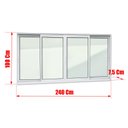 Ver imagem 4 de Janela Alumínio Elite 4 Folhas Moveis 100 x 240 V.Liso Branco Brimak