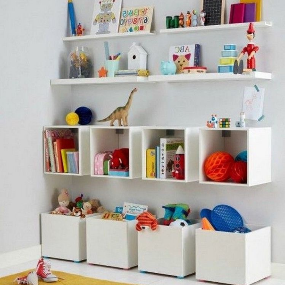 Estante de nichos para brinquedos, livros e objetos MDF - 2