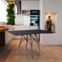 Ver imagem 1 de Mesa Eiffel Design Charles Eames Retangular Preta 120x75cm Base Madeira