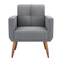Ver imagem 4 de Poltrona Decorativa para Sala Lilian Boucle Cinza